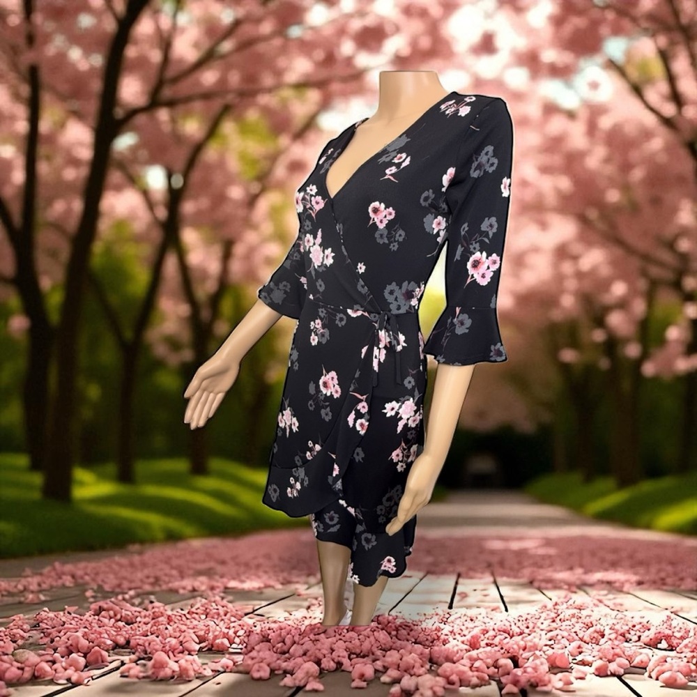 Candies Floral Wrap Dress